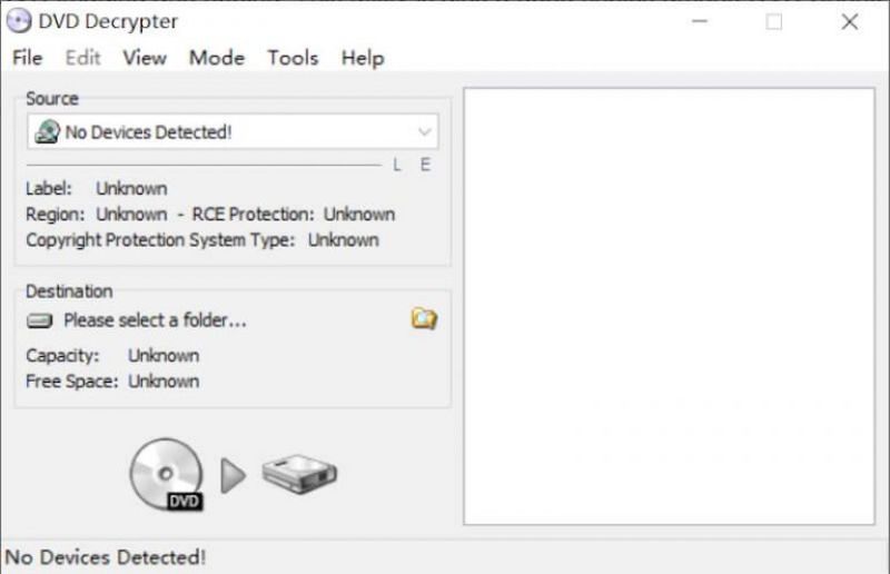 DVD Decrypterインタフェース
