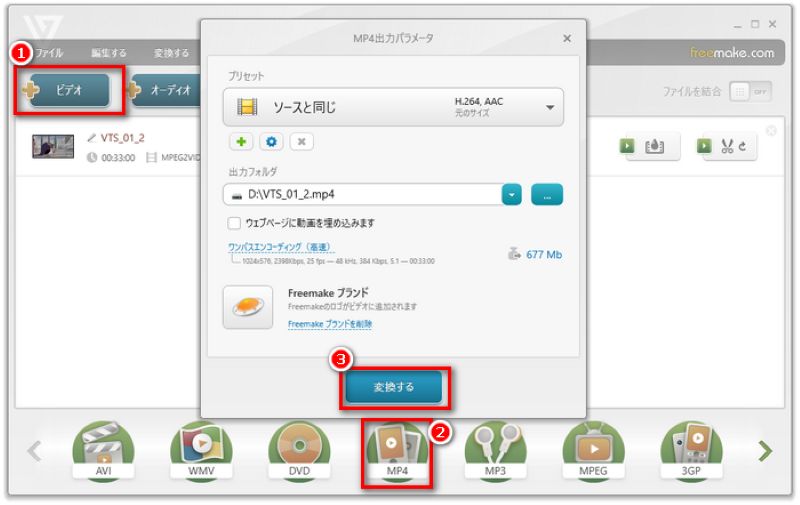 Freemakeインタフェース