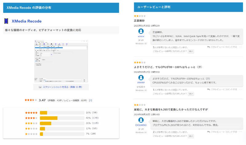 Xmedia Recodeユーザー評判