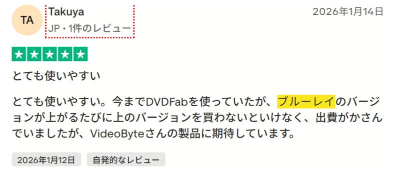 VideoByte ブルーレイ コピーは使いやすい