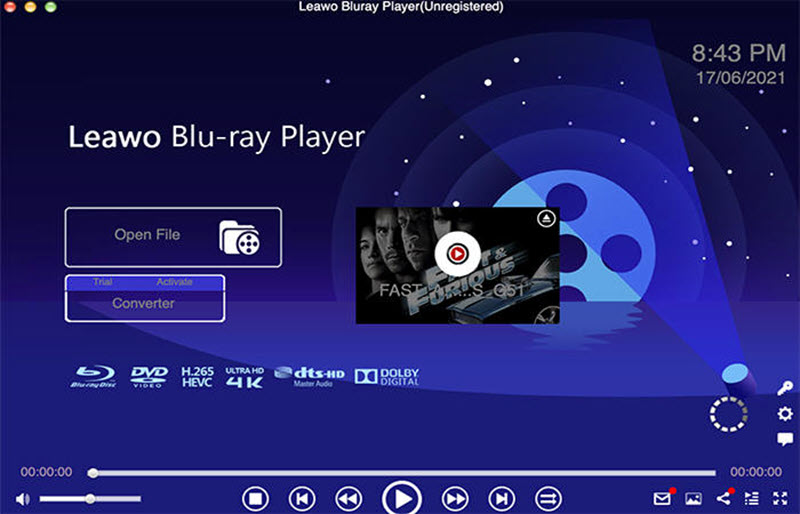 Leawo Blu-ray Playerインターフェース