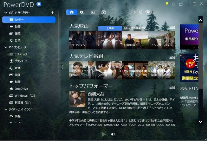 MP4再生ソフトPowerDVD