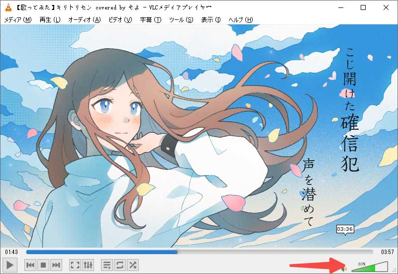VLC Media Playerで音量を調整