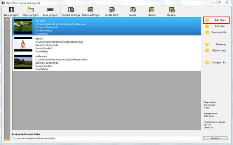 DVD Flick タイトル追加