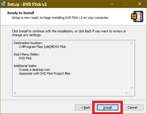 DVD Flick インストール 準備完了