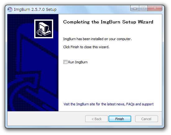 ImgBurnのインストールウィザード