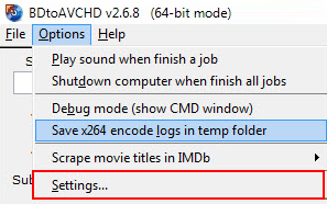設定 BD 圧縮 BDtoAVCHD