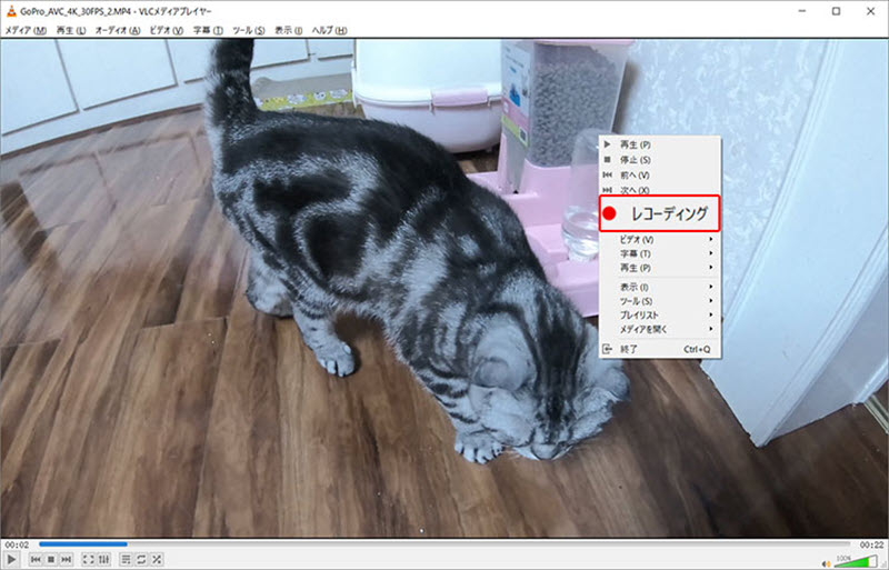 再生中の動画を録画
